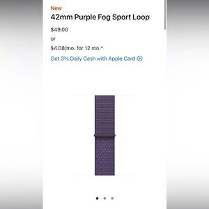 New Purple Woven Nylon Apple Watch Band 42mm Size Medium